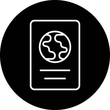 Uluslararası pasaport simgesi, vektör illüstrasyonu