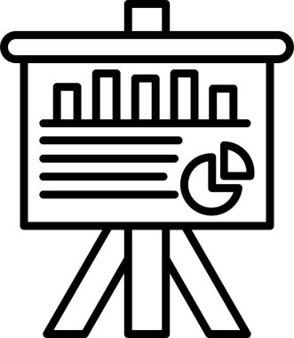 sunum simgesi, vektör illüstrasyonu basit tasarım