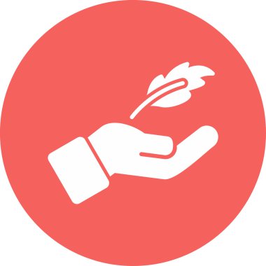 Tüy ve hafif konseptli insan elinin basit vektör görüntüsü