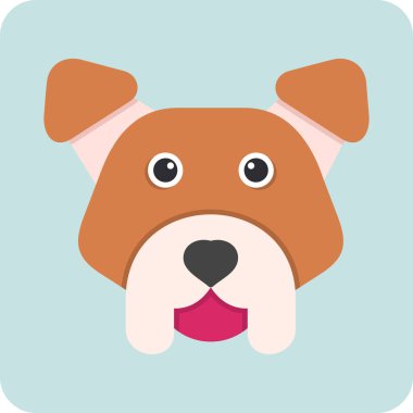 American Staffordshire köpek simgesi, vektör illüstrasyonu 