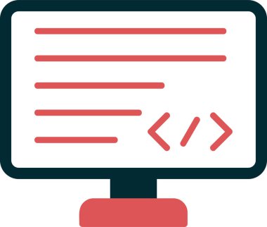 Kodlama ve Geliştirme konsepti simgesi, vektör illüstrasyonu basit tasarım