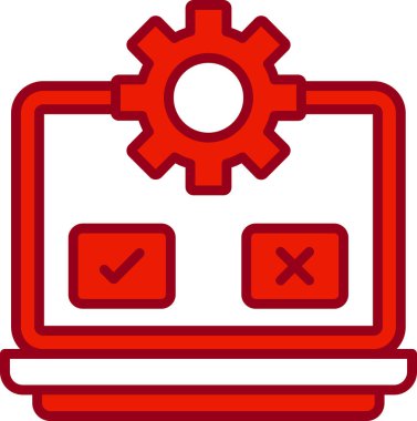 Test süreci simgesi, vektör illüstrasyonu basit tasarım