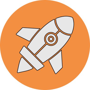 Roket. Web simgesi basit illüstrasyon 