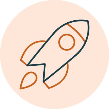 Roket. Web simgesi basit illüstrasyon 