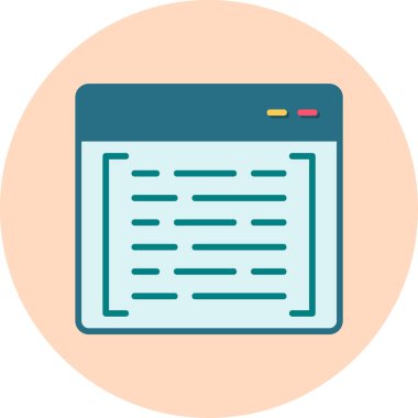 Kodlama ve Geliştirme konsepti simgesi, vektör illüstrasyonu basit tasarım