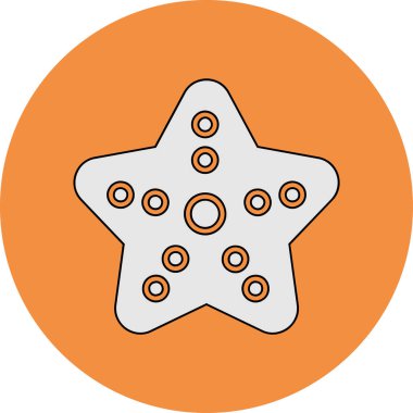 denizyıldızı düz ikon vektör çizimi 