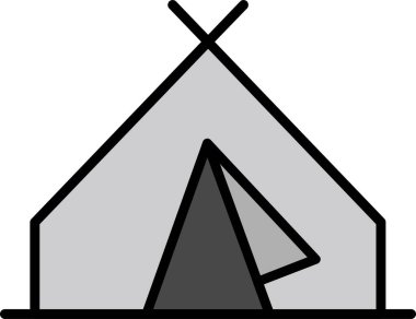Basit kamp çadırı vektör simgesi