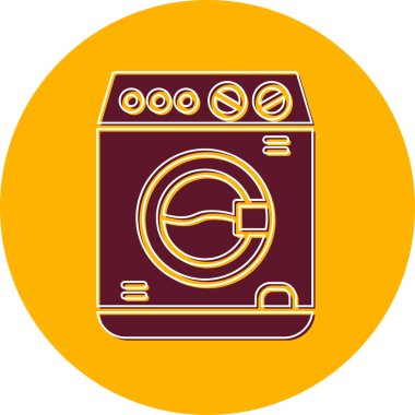 Çamaşır makinesi. Web simgesi basit illüstrasyon 