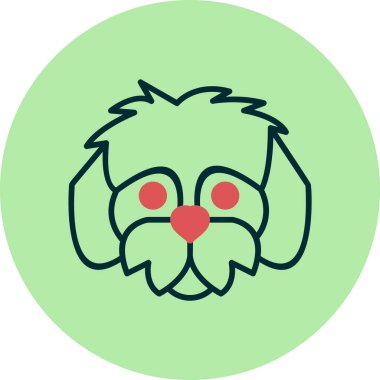 Bir köpek Shih Tzu simgesinin vektör çizimi 