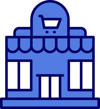 Süpermarket simgesi vektör illüstrasyonu