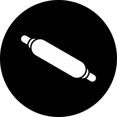 Rolling pin web simgesi, basit vektör illüstrasyonu