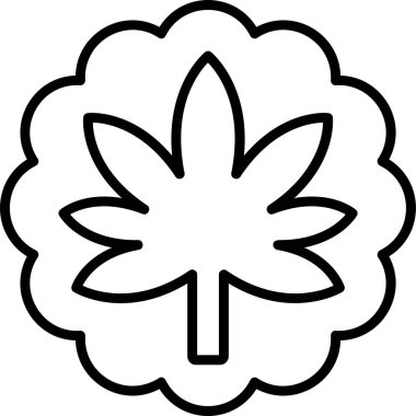 Marihuana ikonu, ot sembolü, vektör illüstrasyonu