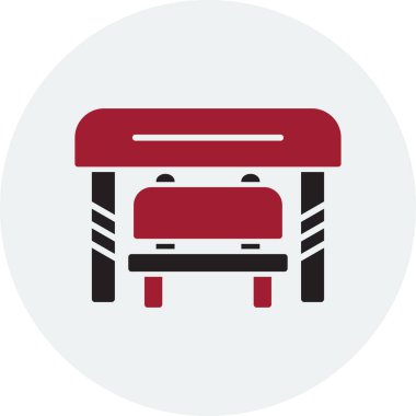 Otobüs durağı. Web simgesi basit illüstrasyon