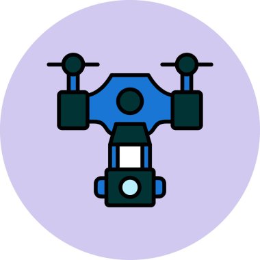 Drone simgesi, vektör illüstrasyonu basit tasarım