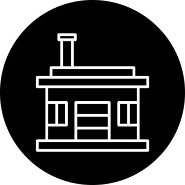 ev binası düz simge, vektör illüstrasyonu 