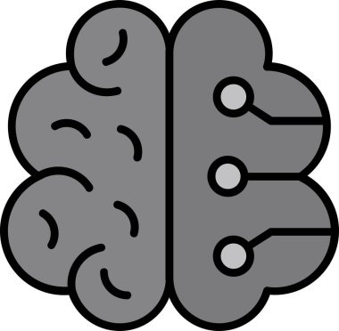 Yapay Zeka web simgesi, vektör illüstrasyonu