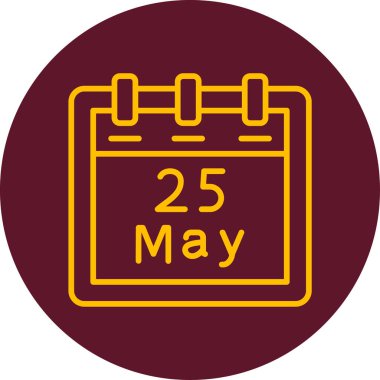  25 Mayıs takvim simgesi vektör illüstrasyonu
