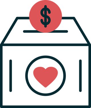 Bağış kutusu ikonu vektör illüstrasyonu