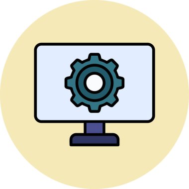 düz ayar simgesi, vektör illüstrasyonu