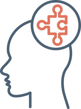 Zihinsel Bozukluk simgesi, vektör çizimi 