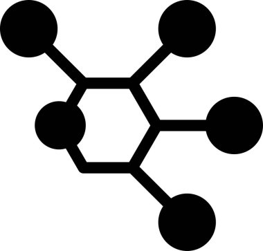 Molekül web simgesi vektör illüstrasyonu