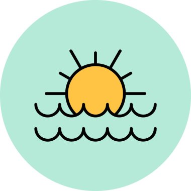 güneş web simgesi vektör illüstrasyonu 