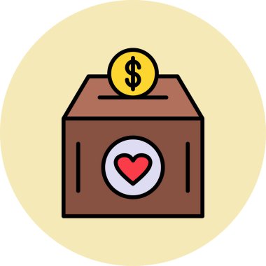 Bağış kutusu ikonu vektör illüstrasyonu