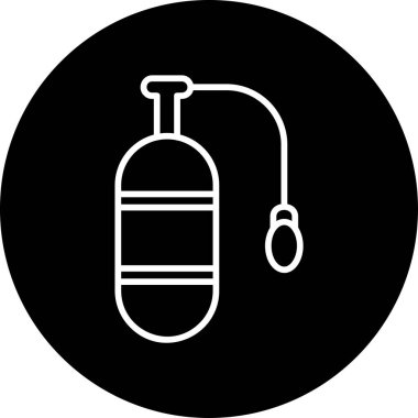 Oksijen tankı ikonu vektör illüstrasyonu 