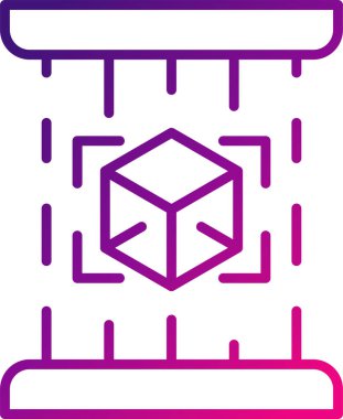 küp simge vektör çizim