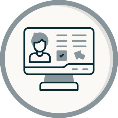 Çevrimiçi Oy Simgesi Vektör İllüstrasyonu