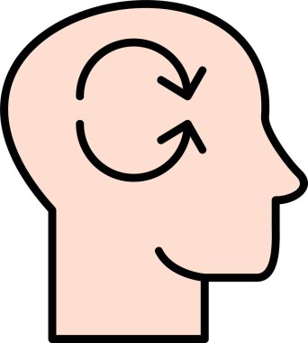 Beyin Bilinci simgesi, vektör illüstrasyonu  