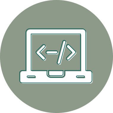 Kodlama ve Geliştirme konsepti simgesi, vektör illüstrasyonu basit tasarım