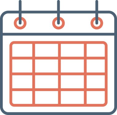 Takvim simgesi, vektör illüstrasyonu basit tasarım