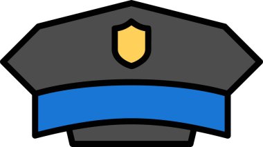 Polis memuru şapkası simgesinin vektör çizimi