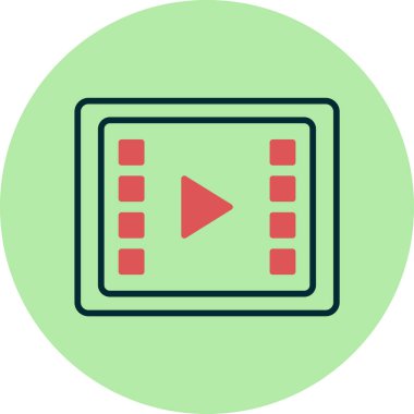 Video oynatıcı vektör düz simgesi