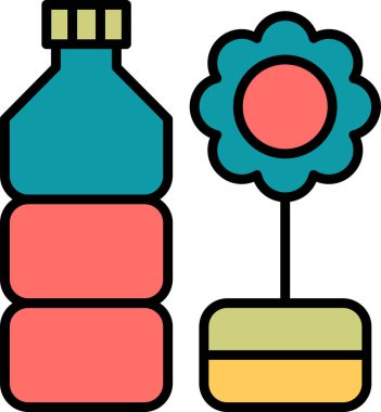 su şişesi simge vektör çizim