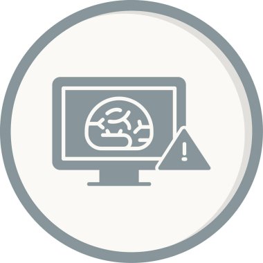 yapay zeka robot beyni ve bilgisayar simgesi