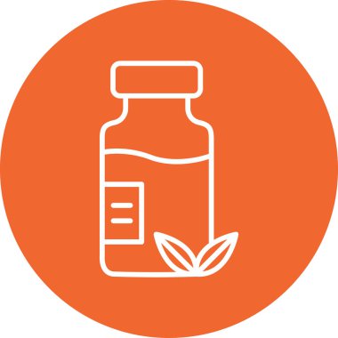 Bitkisel ilaç şişesi simgesinin web illüstrasyonu