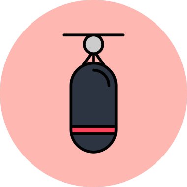 Boks Torbası simgesi, vektör illüstrasyonu