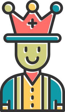 Kral Avatar simgesi, vektör illüstrasyonu