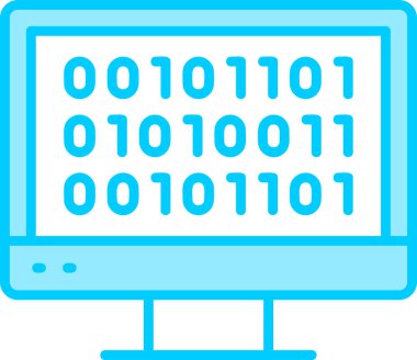 İkili Kod, Web simgesi basit illüstrasyon