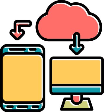 Bulut hizmet vektör satırı simgesi