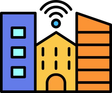 akıllı şehir simgesi, vektör illüstrasyonu  