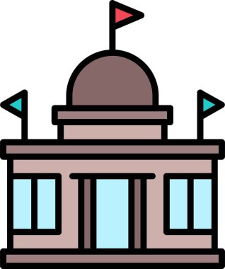 Elçilik binası ikon vektör illüstrasyonu