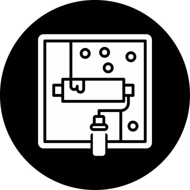 Web simgesi boyanıyor, vektör illüstrasyonu