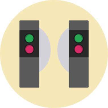 Turnike Simgesi Beyaz Arkaplanda İzole Edildi 