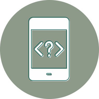 Akıllı telefon simgesinin basit tasarımı, vektör biçimi illüstrasyonu