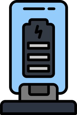 Şarj edilmiş pil simgesi. vektör illüstrasyonu