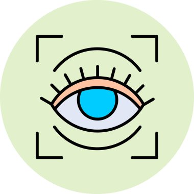 İnsan gözünün basit vektör çizimi açıldı, vizyon kavramı