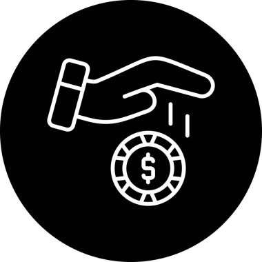 Para simgesi vektör illüstrasyonuyla el